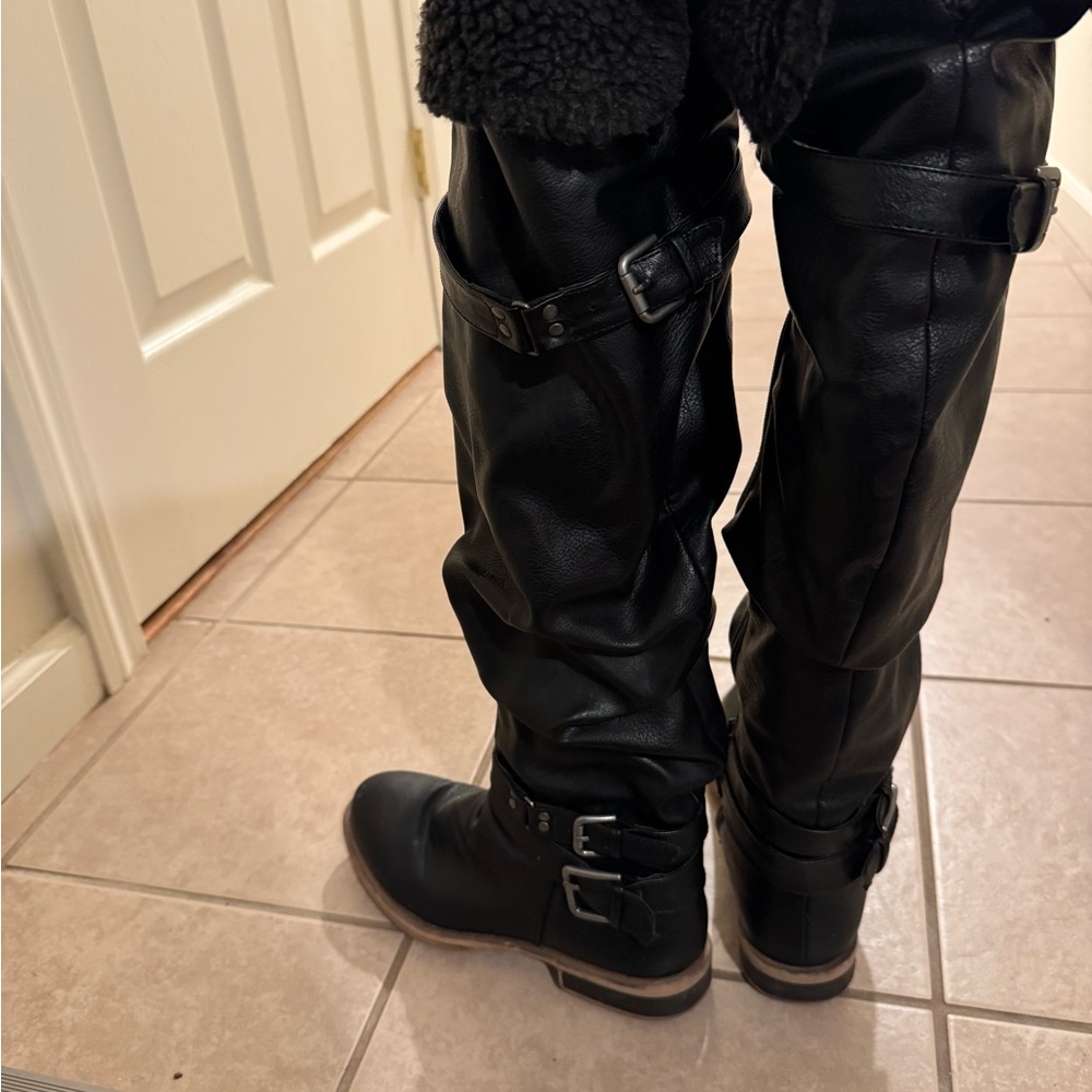 Fashion Nova Black Over the Knee Boots